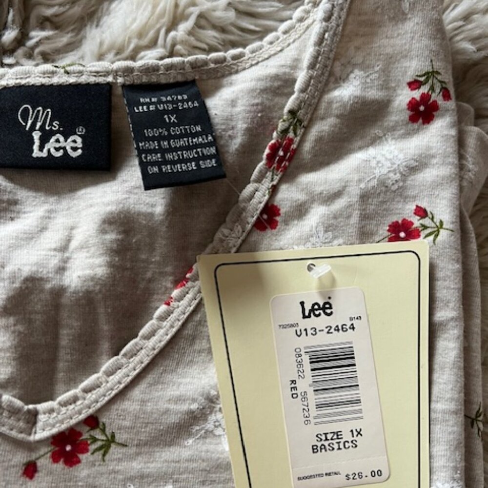 Vintage NWT Ms. Lee Short Sleeve Floral Design Shirts Set Of 2 Size 1X - Picture 10 of 10